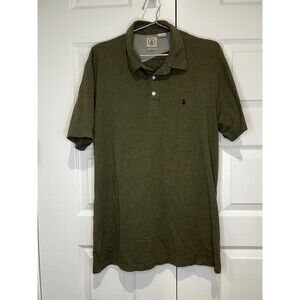 Mens Volcom Polo Shirt XL Olive Green